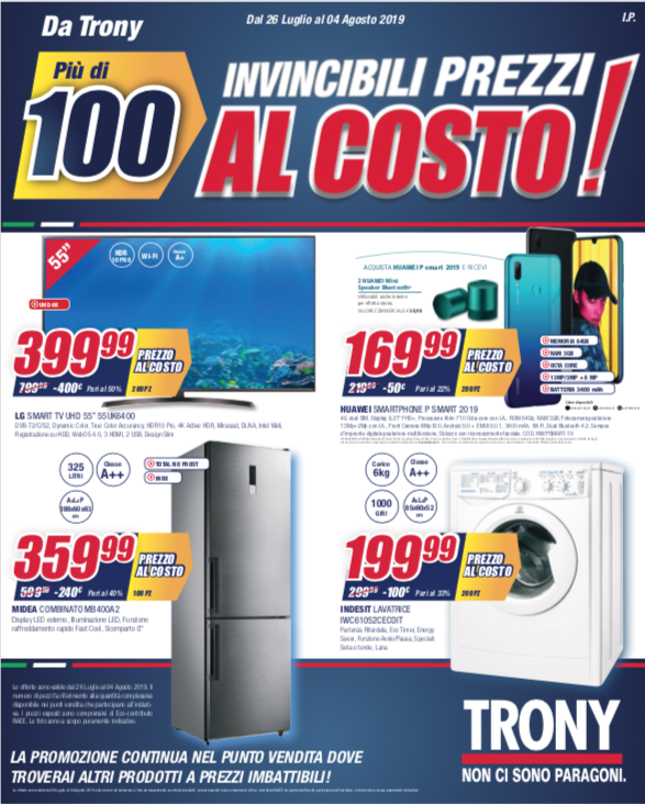 promozioni volantino trony rende