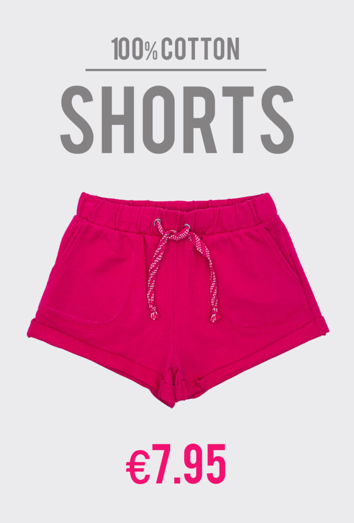 ALCOTT: Shorts a soli €7,95