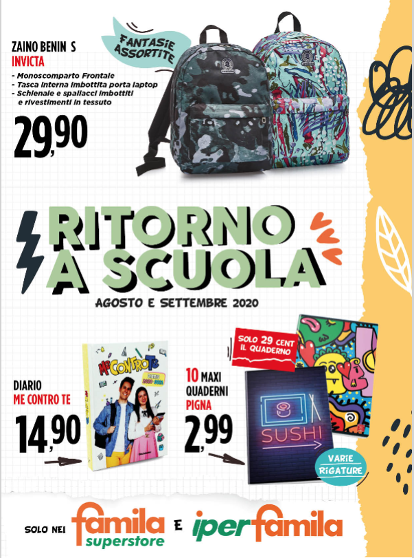 Volantino Famila Ritorno a Scuola