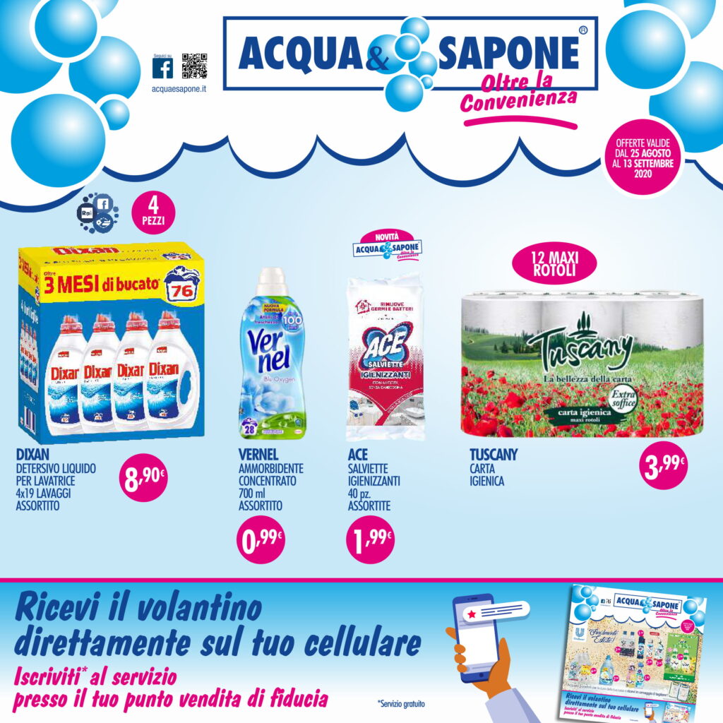VOLANTINO ACQUA&SAPONE DAL 25 AGO AL 13 SET 2020