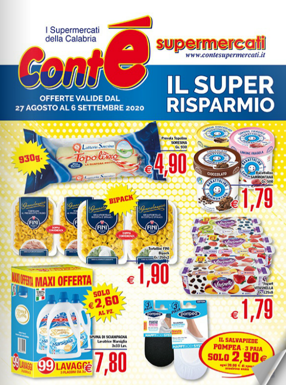 Nuovo volantino supermercati Contè 27 ago – 6 set