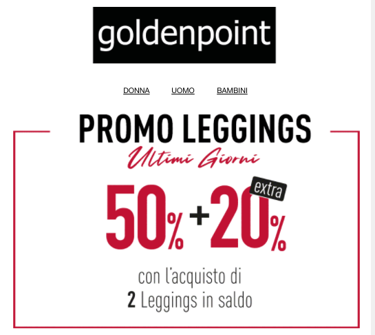goldenpoint Last Call: extra 20% sul saldo al 50%