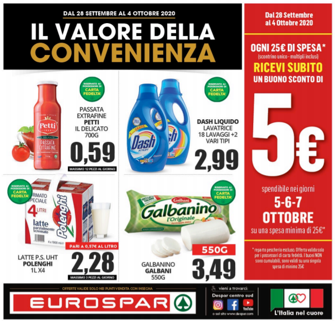 Nuovo volantino Eurospar 28 Set- 4 Ott