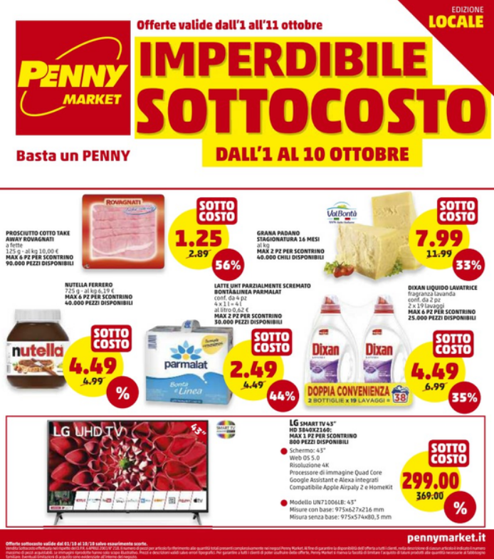 Nuovo volantino Penny Market 1-11 Ott