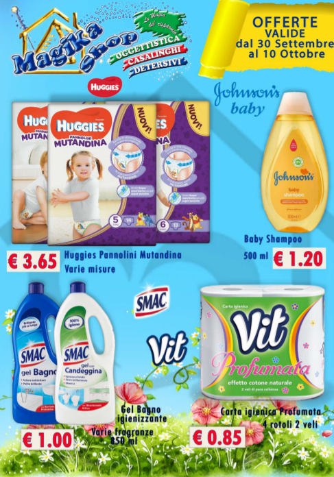 Nuovo volantino dei negozi Magika Shop da mercoledì 30 Settembre a sabato 10 Ottobre 2020.