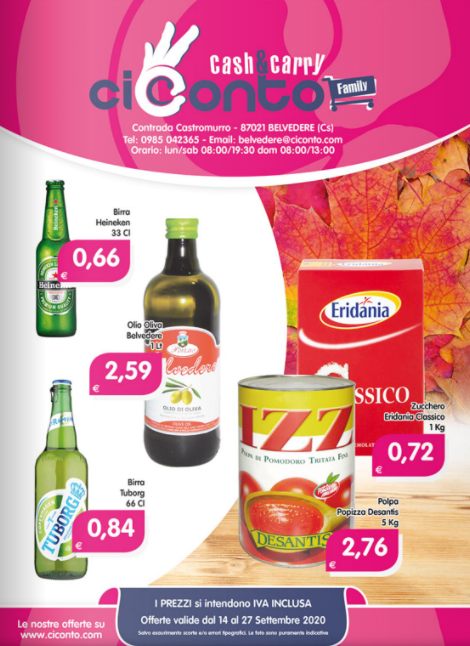 Nuovo volantino Ci Conto Cash & Carry con tanti prodotti in offerta da lunedì 14 a domenica 27 Settembre 2020.