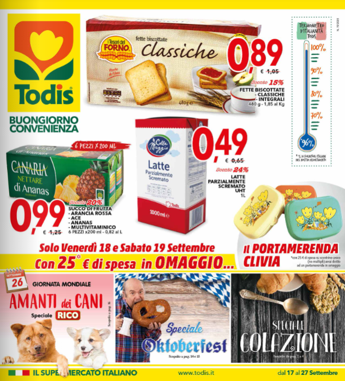 Nuovo volantino Todis, valido da giovedì 17 fino a domenica 27 Settembre 2020.