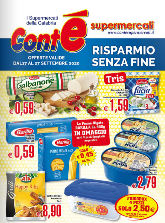 Nuovo volantino supermercati Contè da giovedì 17 fino a domenica 27 Settembre 2020.