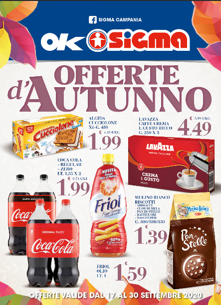 Nuovo volantino OK SIGMA da giovedì 17 a mercoledì 30 Settembre 2020.
