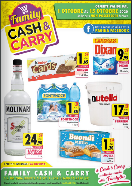 Offerte Family Cash&carry – dal 1 Ottobre al 15 Ottobre 2020