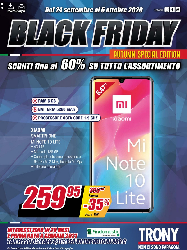 TRONY: BLACK FRIDAY sconti fino al 60%!