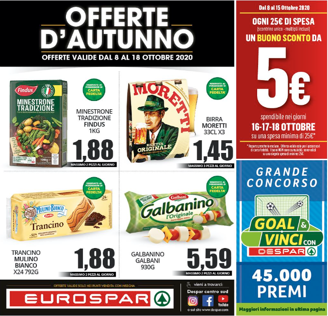 volantino eurospar cosenza dal 08 al 18 ott 2020