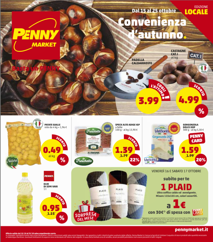 Volantino Penny market Cosenza e provincia dal 15 al 25 ottobre 2020