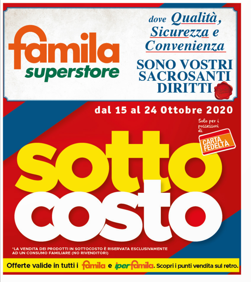Volantino famila dal 15 al 24 ottobre 2020