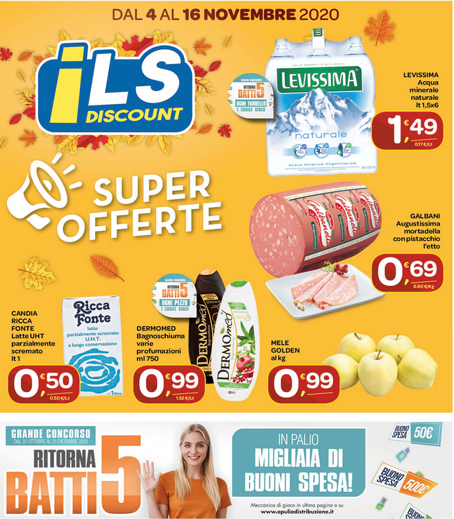 Volantino ILS discount Super Offerte dal 04 al 16 Novembre 2020