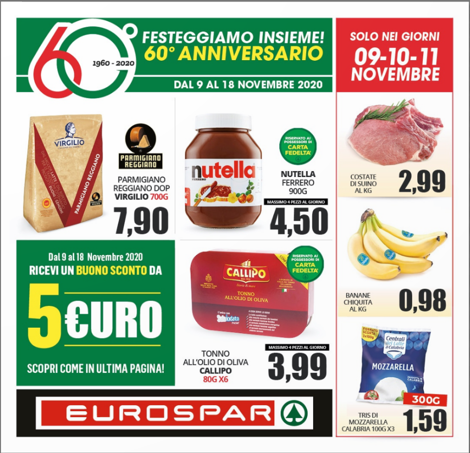 Volantino Eurospar Festeggiamo il 60° Compleanno