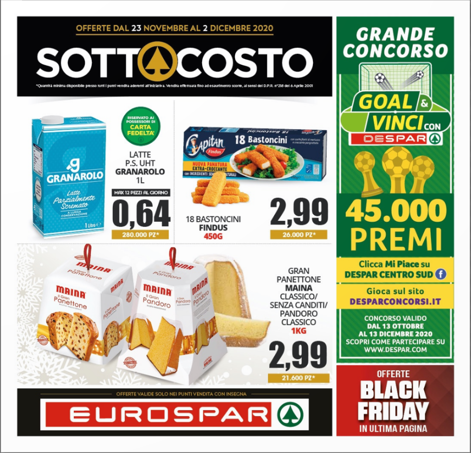 Volantino Eurosparda lunedì 23 novembre 2020 a mercoledì 2 dicembre 2020