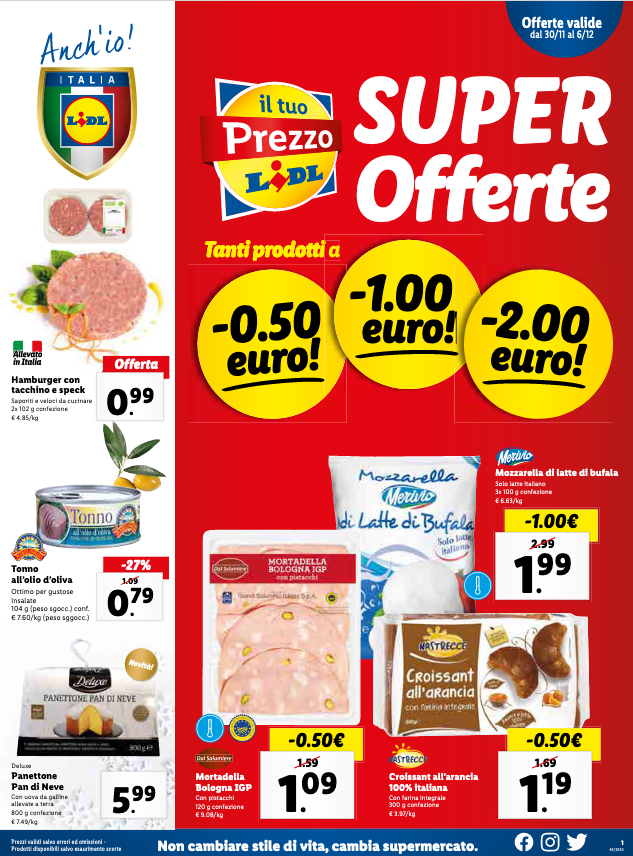 LIDL SUPER OFFERTE TANTI PRODOTTI CON 0,50 -1 e 2 Euro di Sconto