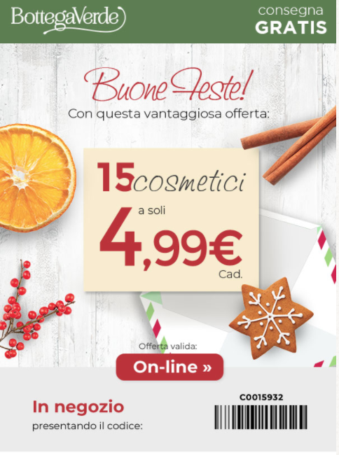Bottega Verde 15 cosmetici a soli 4,99 euro