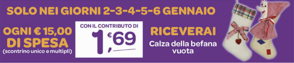 Ils discount Calza della Befana a 1,69