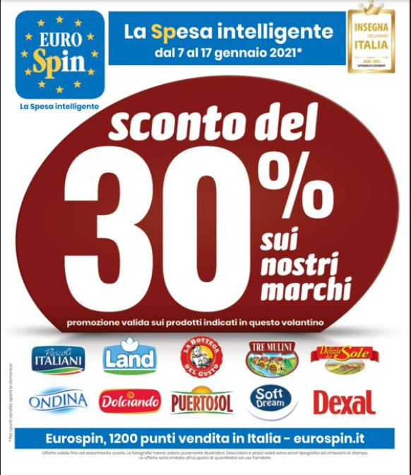 Eurospin Sconto del 30% sui propri Marchi