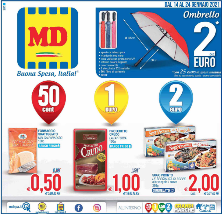 Volantino MD tanti prodotti da 0,50€ a 2€