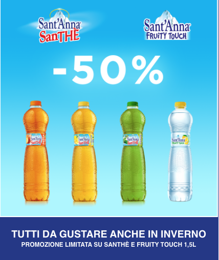 Acqua Sant'Anna Sconto 50% su SanThè e Fruity Touch