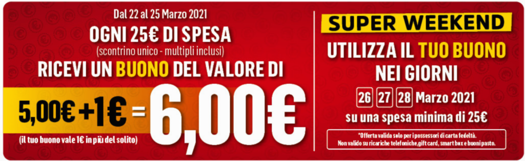 BUONO SCONTO DA 6€-EUROSPAR,INTERSPAR e IPERSPAR
