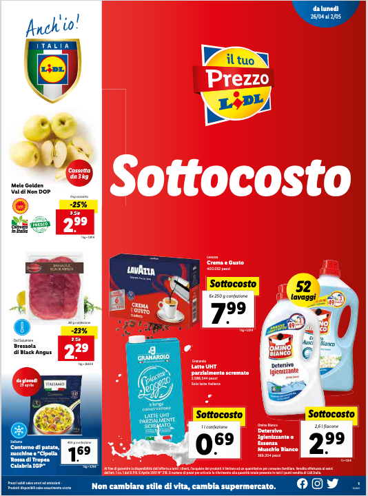 Sfoglia le offerte del volantino lidl valide dal 26 Aprile al 2 maggio. LIDL SOTTOCOSTO.