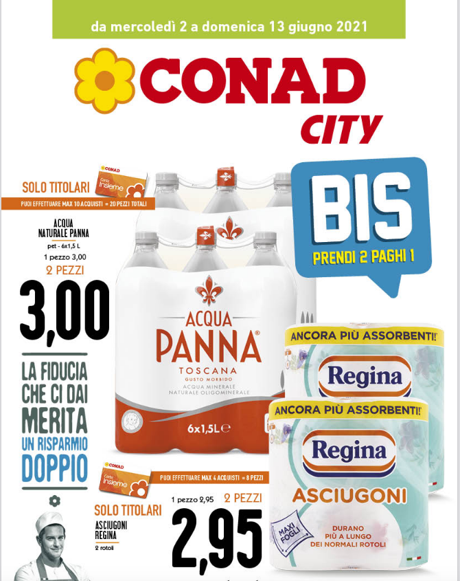 Conad city Prendi 2 Paghi 1