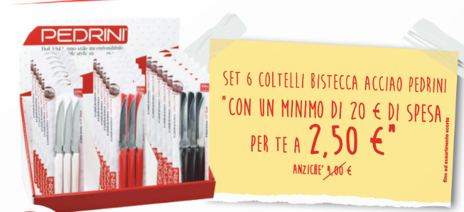 CRAI SET 6 COLTELLI ACCIAIO A 2,50€