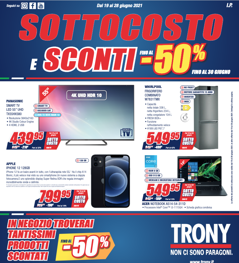 Trony Sottocosto e sconti fino al 50%