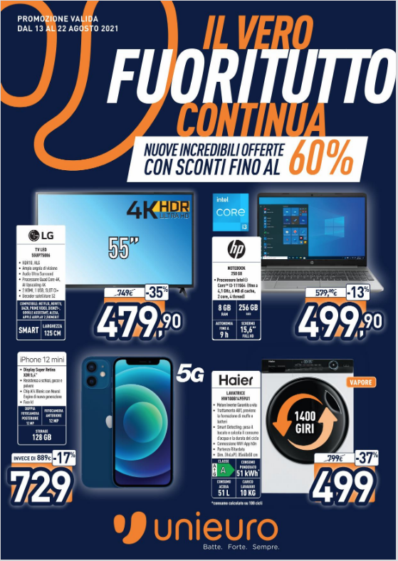 UNIEURO IL VERO FUORITUTTO CONTINUA