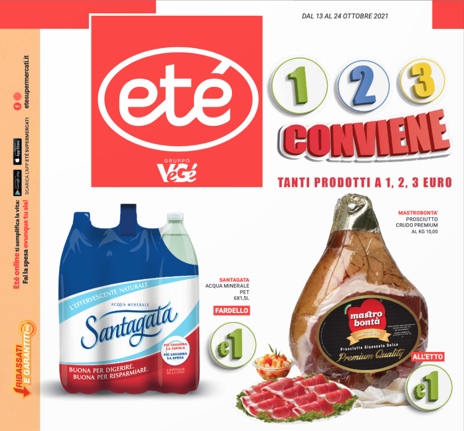 Etè: tanti Prodotti a 1€,2€ e 3€