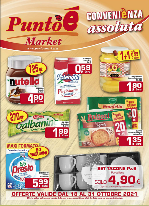 VOLANTINO PUNTOè Fino al 31 Ottobre
