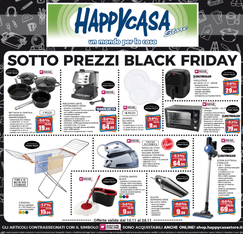 HappyCasa Sotto Prezzi Black Friday