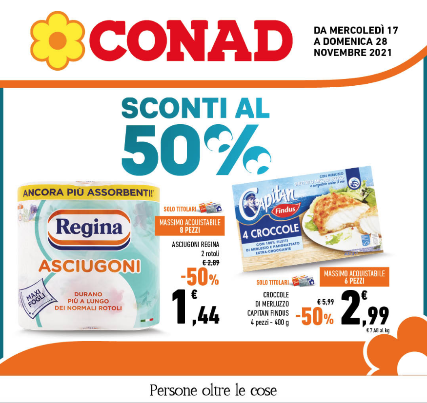 Nuovo Volantino Conad SCONTI AL 50%