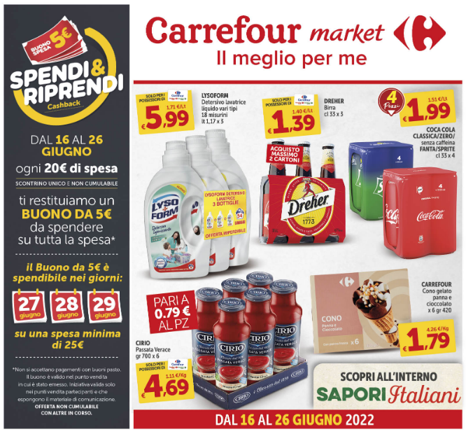 Nuovo Volantino Carrefour fino al 26 Giugno 2022
